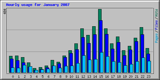 Hourly usage for January 2007