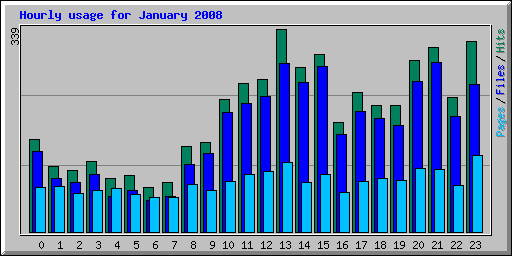 Hourly usage for January 2008